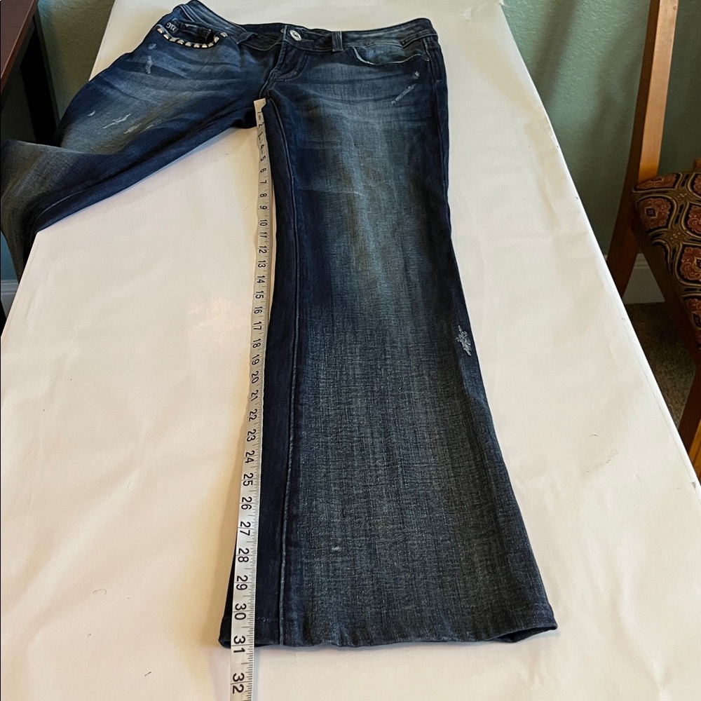 Miss Me Rivet Studded Pockets Low Rise Bootcut Size 28 - Picture 7 of 16